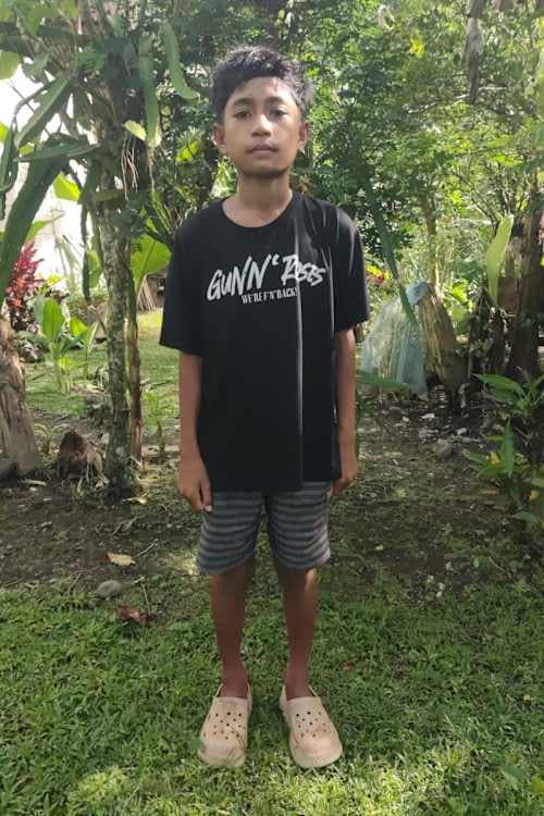 An unsponsored boy named Given from Indonesia who has waited 427 days for a sponsor.
