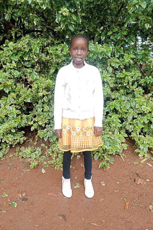 An unsponsored girl named Elena from Kenya who lives in an AIDS-affected area and has waited 593 days for a sponsor.