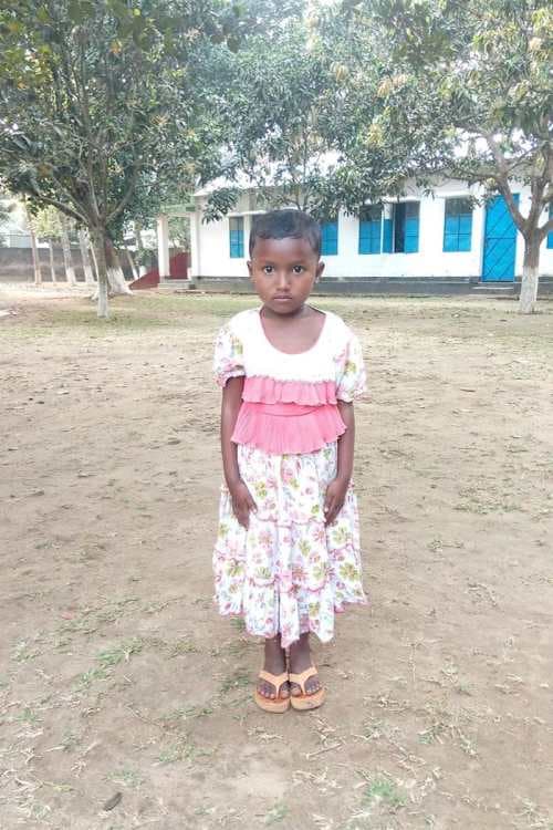An unsponsored girl named Sayontika from Bangladesh who is vulnerable to exploitation and has waited 475 days for a sponsor.