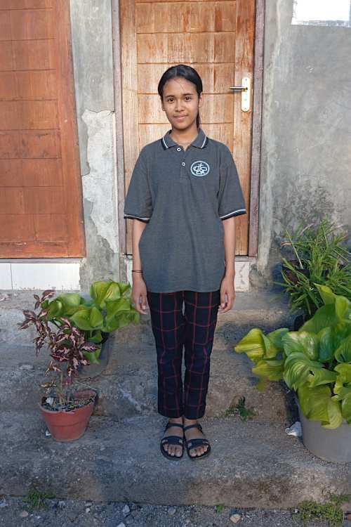 An unsponsored girl named Wiwi from Indonesia who has waited 364 days for a sponsor.