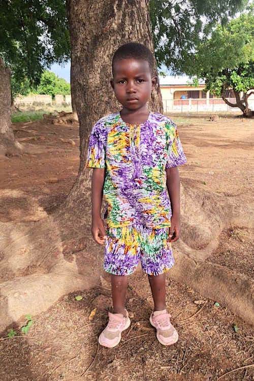 An unsponsored boy named Goddey from Ghana who lives in an AIDS-affected area and has waited 358 days for a sponsor.