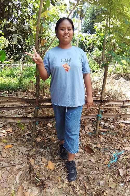 An unsponsored girl named Debora from Indonesia who has waited 198 days for a sponsor.