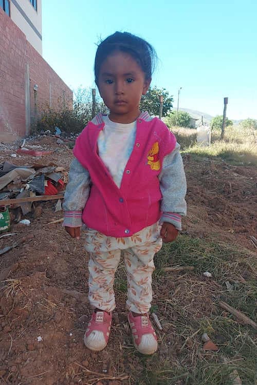 An unsponsored girl named Micaela from Bolivia who has waited 618 days for a sponsor.
