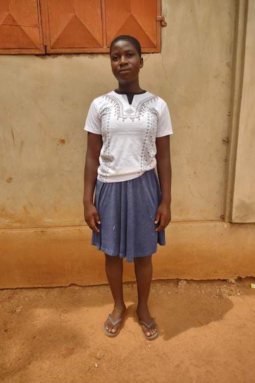 An unsponsored girl named Dovi from Togo who lives in an AIDS-affected area, is vulnerable to exploitation and has waited 343 days for a sponsor.