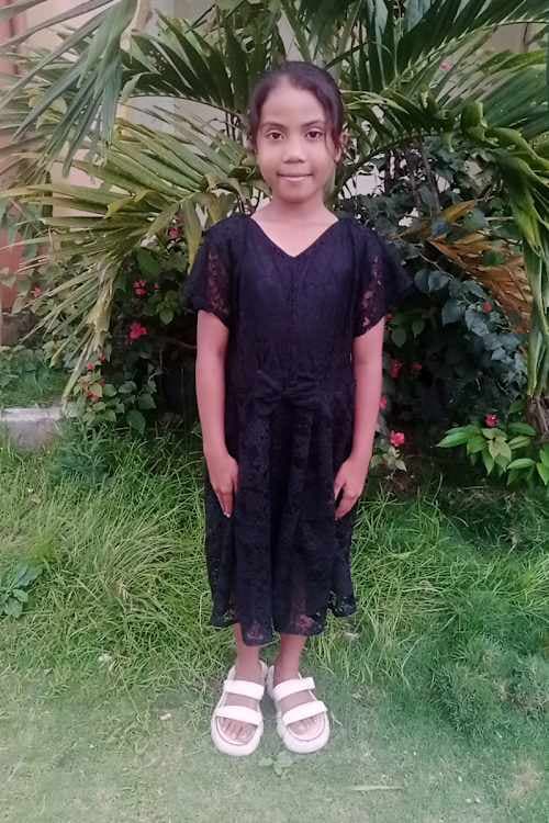 An unsponsored girl named Talenta from Indonesia who has waited 528 days for a sponsor.