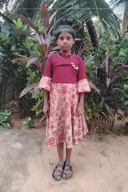 An unsponsored girl named Mathusha from Sri Lanka who has waited 514 days for a sponsor.