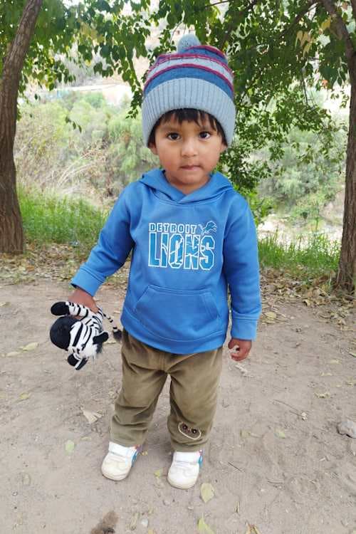 An unsponsored boy named Yobani from Bolivia who has waited 616 days for a sponsor.