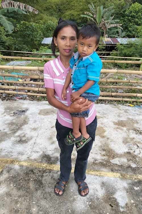 An unsponsored boy named Rikel from Indonesia who has waited 594 days for a sponsor.