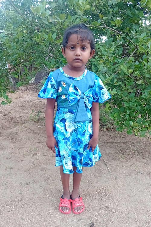 An unsponsored girl named Alaina from Sri Lanka who has waited 586 days for a sponsor.