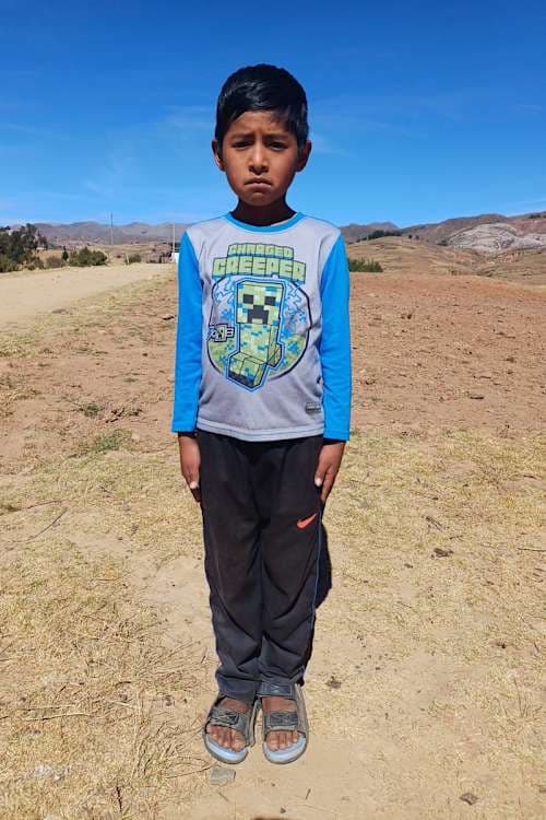 An unsponsored boy named Edwin from Bolivia who has waited 591 days for a sponsor.