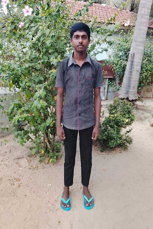An unsponsored boy named Sam Aaron from Sri Lanka who has waited 505 days for a sponsor.