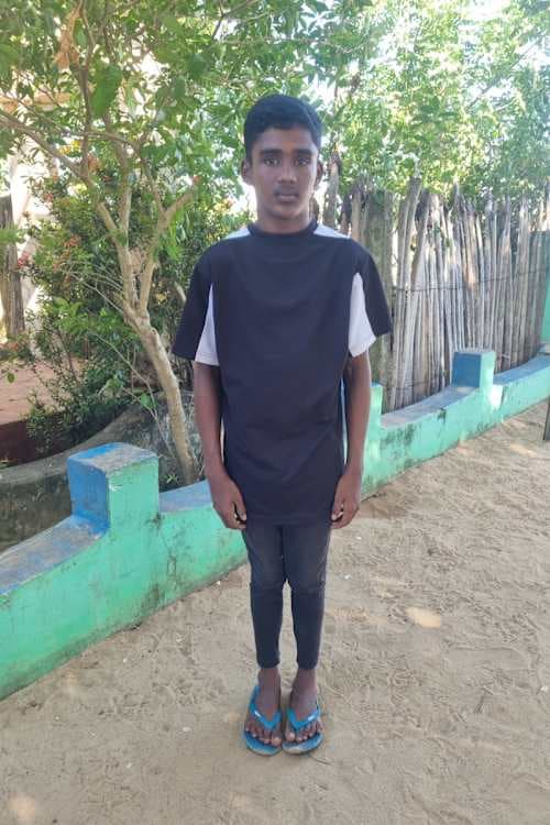An unsponsored boy named Rojan from Sri Lanka who has waited 20 days for a sponsor.