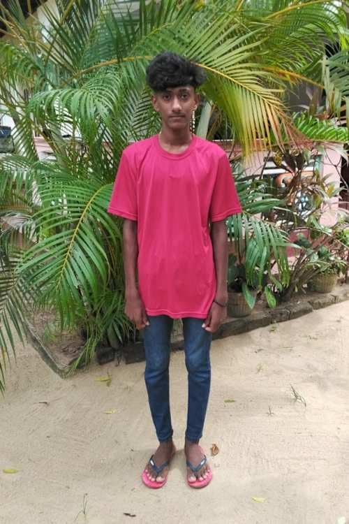 An unsponsored boy named Kavishka from Sri Lanka who has waited 485 days for a sponsor.