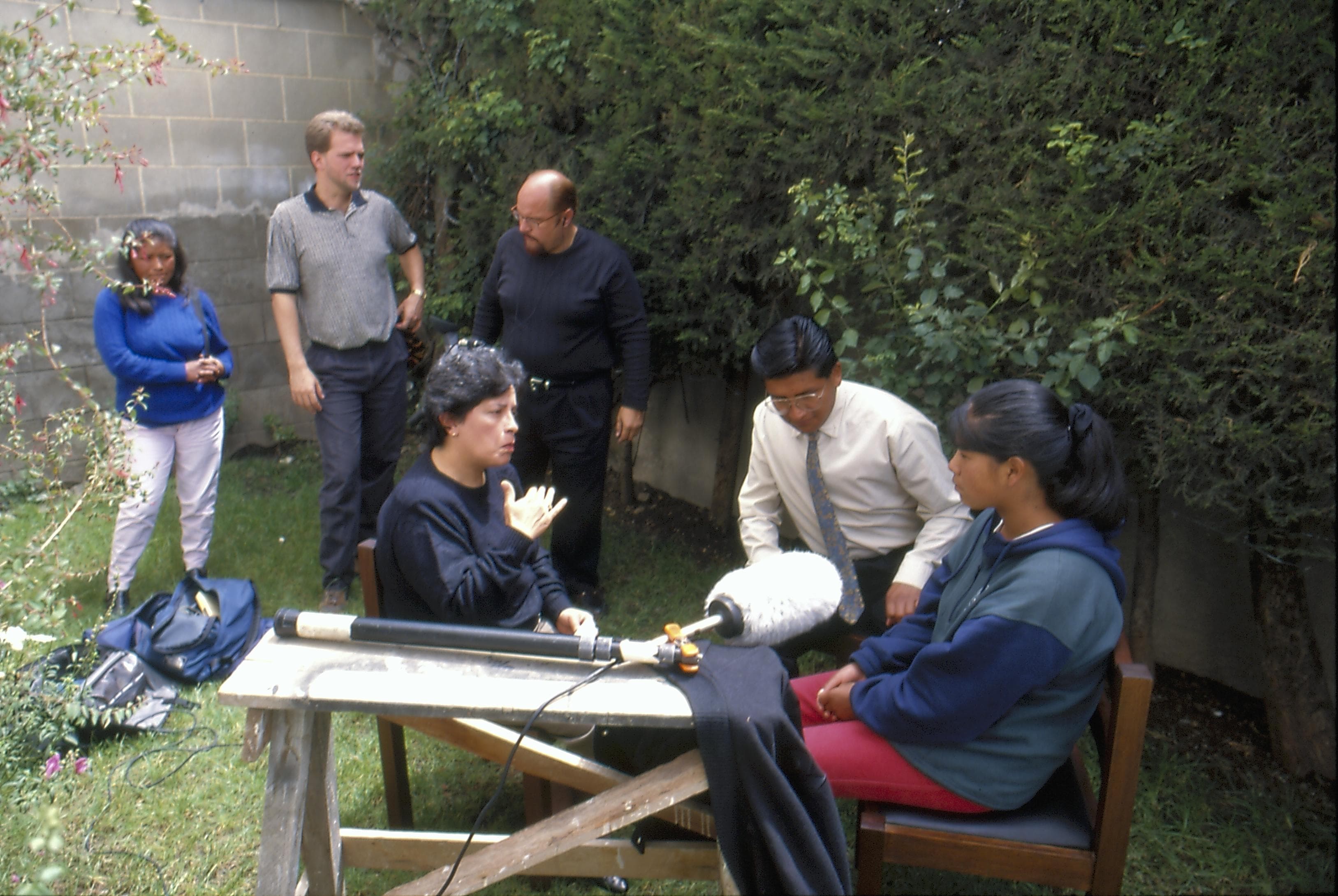 Girl being interviewed