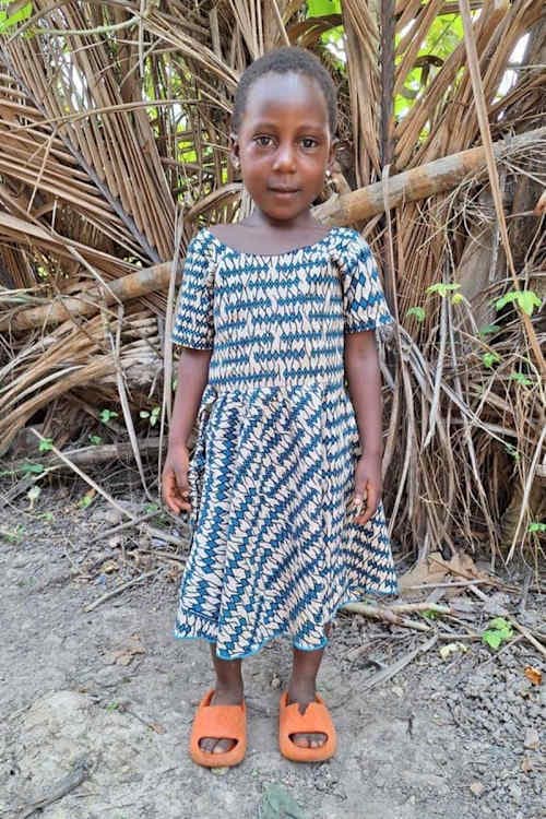 An unsponsored girl named Modestine from Togo who lives in an AIDS-affected area, is vulnerable to exploitation and has waited 472 days for a sponsor.