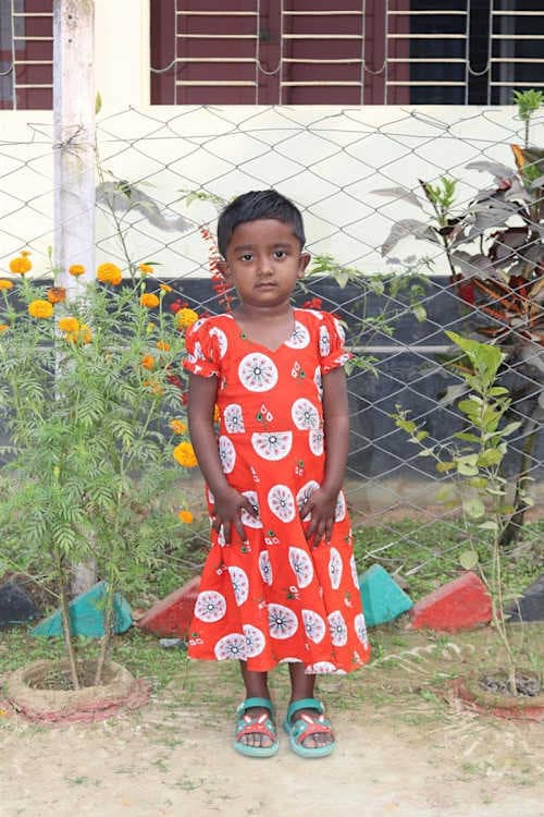 An unsponsored girl named Anuska from Bangladesh who is vulnerable to exploitation and has waited 553 days for a sponsor.