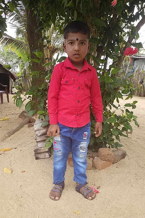 An unsponsored boy named Lakshayan from Sri Lanka who has waited 528 days for a sponsor.
