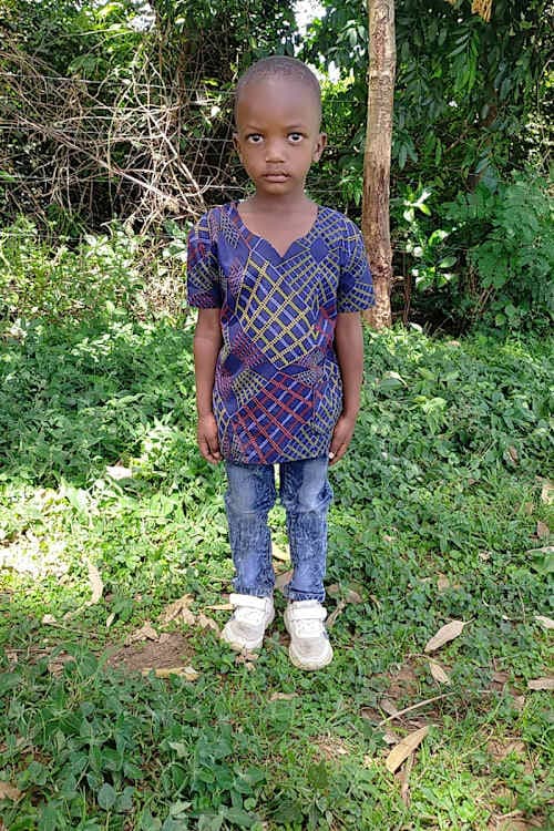 An unsponsored boy named Junior from Kenya who lives in an AIDS-affected area and has waited 543 days for a sponsor.