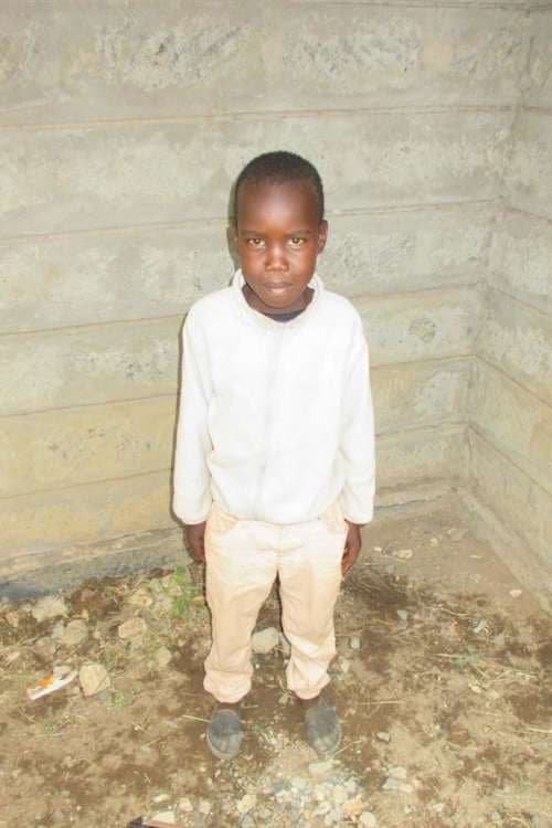 An unsponsored boy named Simintei from Kenya who lives in an AIDS-affected area and has waited 493 days for a sponsor.