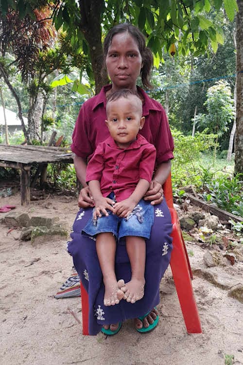 An unsponsored boy named Keno from Indonesia who has waited 447 days for a sponsor.