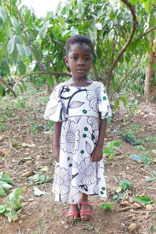 An unsponsored girl named Angelina from Togo who lives in an AIDS-affected area, is vulnerable to exploitation and has waited 417 days for a sponsor.