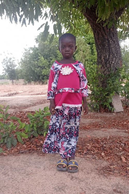 An unsponsored girl named Pelagie from Burkina Faso who lives in an AIDS-affected area, is vulnerable to exploitation and has waited 385 days for a sponsor.