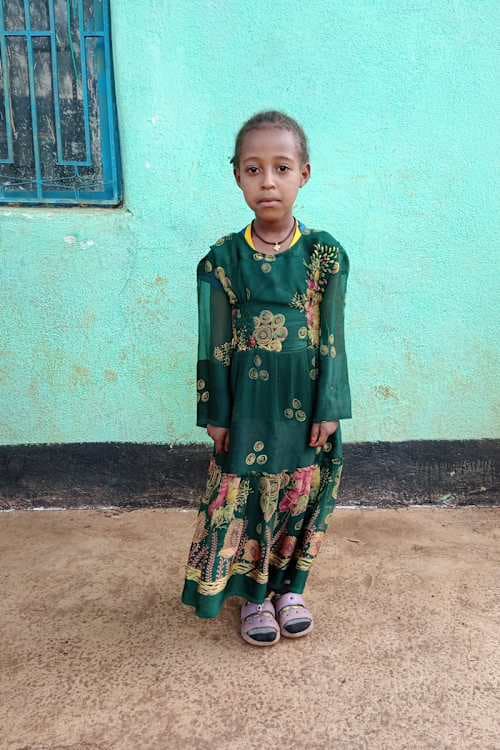 An unsponsored girl named Birhane from Ethiopia who lives in an AIDS-affected area, is vulnerable to exploitation and has waited 384 days for a sponsor.