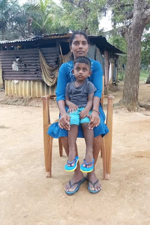An unsponsored boy named Kani from Sri Lanka who has waited 382 days for a sponsor.
