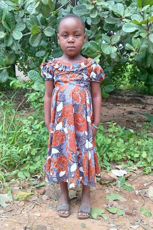 An unsponsored girl named Zinati from Tanzania who lives in an AIDS-affected area, is vulnerable to exploitation and has waited 405 days for a sponsor.