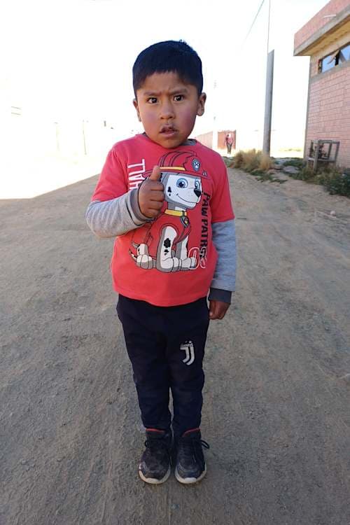 An unsponsored boy named Gael from Bolivia who has waited 592 days for a sponsor.