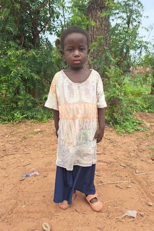 An unsponsored girl named Humu from Ghana who lives in an AIDS-affected area and has waited 428 days for a sponsor.