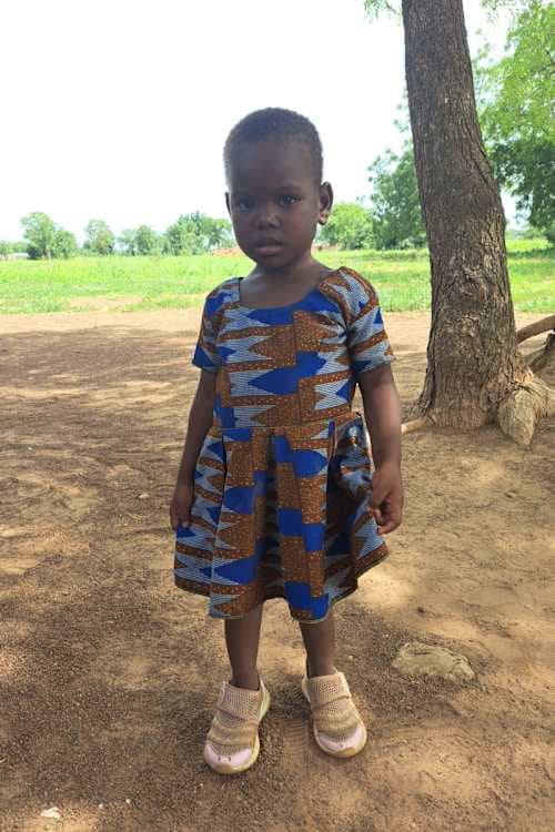 An unsponsored girl named Uwanborakumi from Ghana who lives in an AIDS-affected area and has waited 335 days for a sponsor.