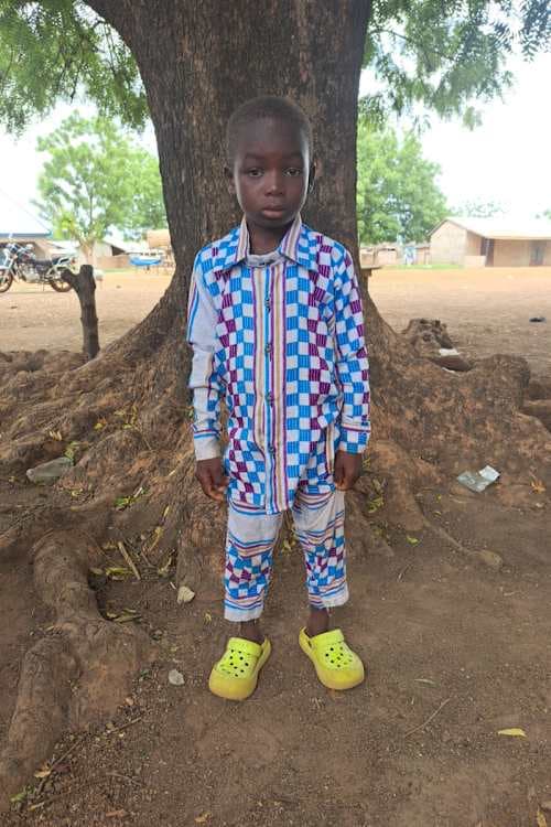 An unsponsored boy named Abdul-Razak from Ghana who lives in an AIDS-affected area and has waited 402 days for a sponsor.