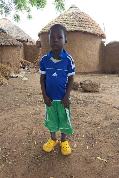 An unsponsored boy named Uwumborasuln from Ghana who lives in an AIDS-affected area and has waited 402 days for a sponsor.
