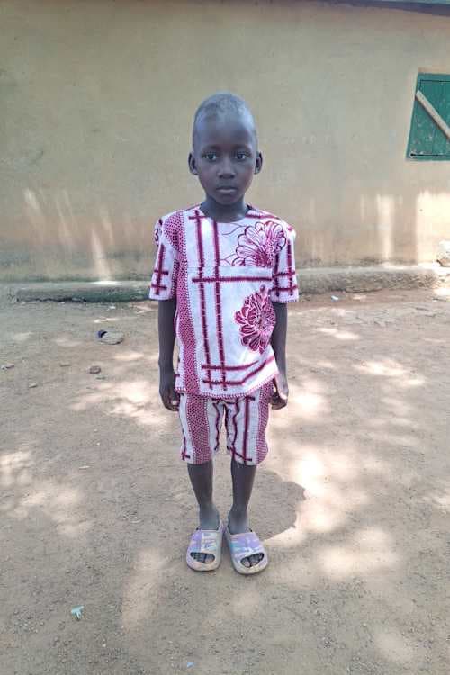 An unsponsored boy named Ezra from Ghana who lives in an AIDS-affected area and has waited 340 days for a sponsor.