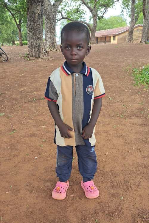 An unsponsored boy named Edzedula from Ghana who lives in an AIDS-affected area and has waited 430 days for a sponsor.