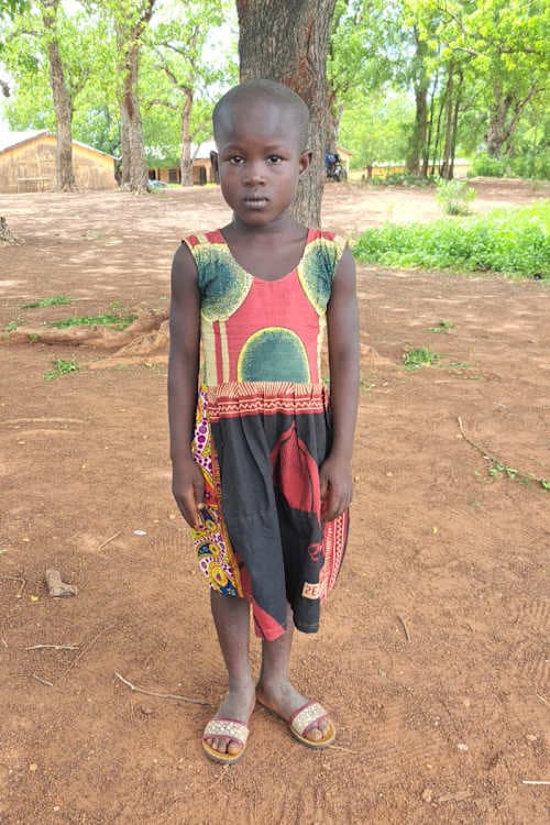 An unsponsored girl named Paulina from Ghana who lives in an AIDS-affected area and has waited 430 days for a sponsor.