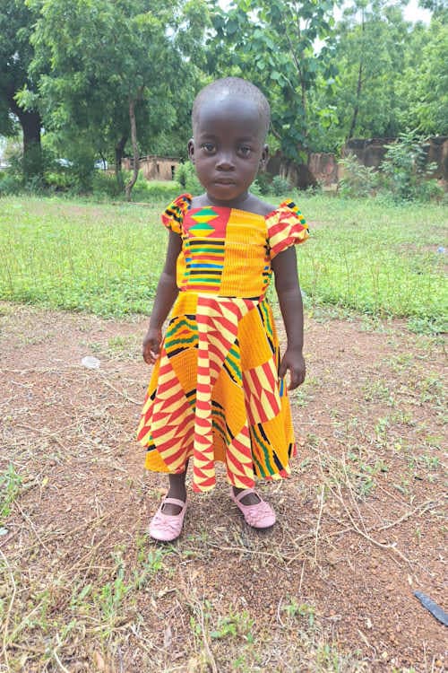 An unsponsored girl named Uwumborayiimi from Ghana who lives in an AIDS-affected area and has waited 439 days for a sponsor.