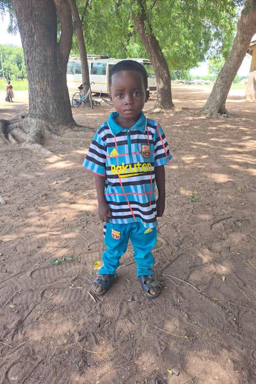 An unsponsored boy named Josiah from Ghana who lives in an AIDS-affected area and has waited 421 days for a sponsor.