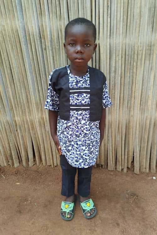 An unsponsored boy named Amos from Togo who lives in an AIDS-affected area, is vulnerable to exploitation and has waited 468 days for a sponsor.
