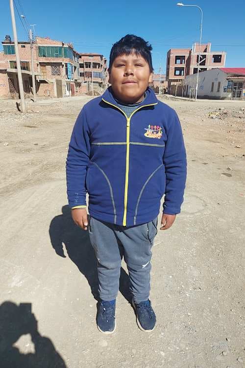 An unsponsored boy named David from Bolivia who has waited 555 days for a sponsor.
