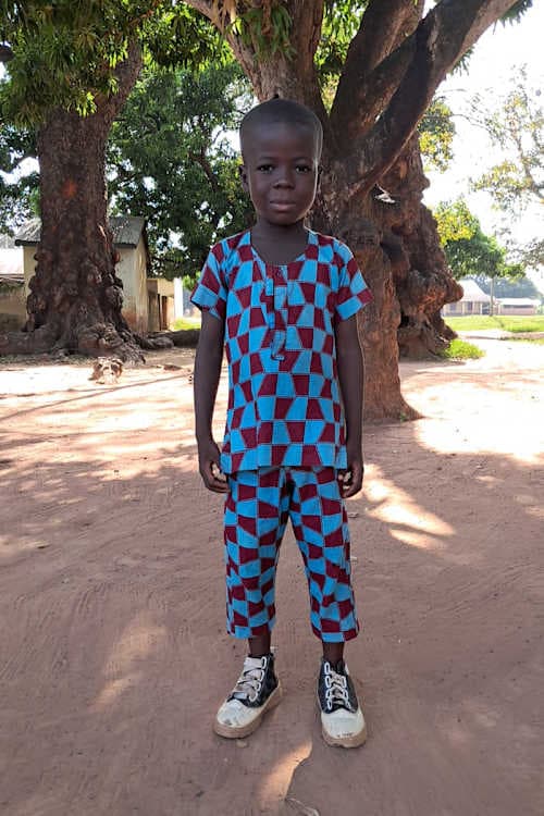 An unsponsored boy named Samuel from Ghana who lives in an AIDS-affected area and has waited 500 days for a sponsor.