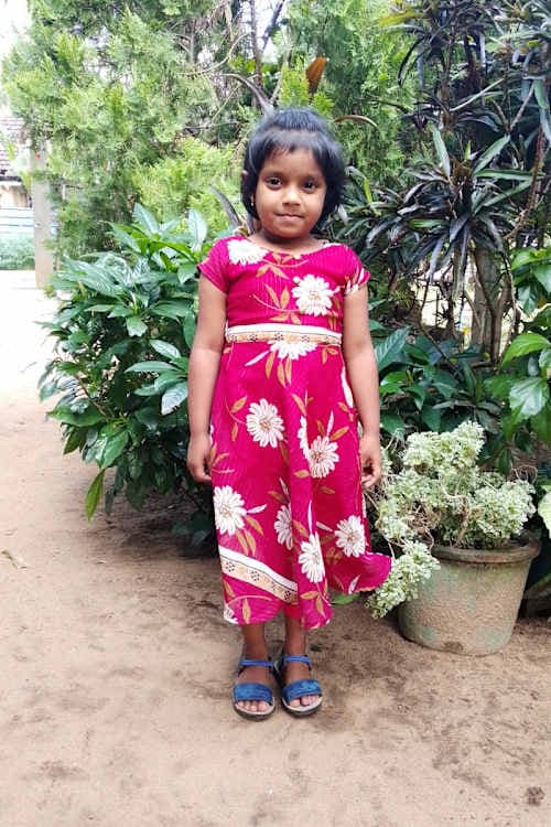 An unsponsored girl named Pooinika from Sri Lanka who has waited 485 days for a sponsor.