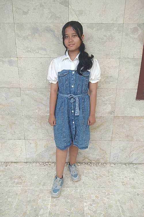 An unsponsored girl named Joyceline from Indonesia who has waited 77 days for a sponsor.
