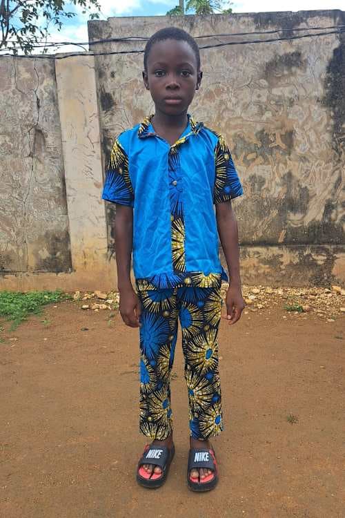 An unsponsored boy named Sam from Togo who lives in an AIDS-affected area, is vulnerable to exploitation and has waited 591 days for a sponsor.