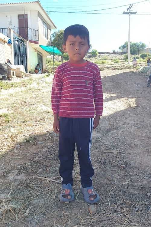 An unsponsored boy named Zandiel from Bolivia who has waited 573 days for a sponsor.