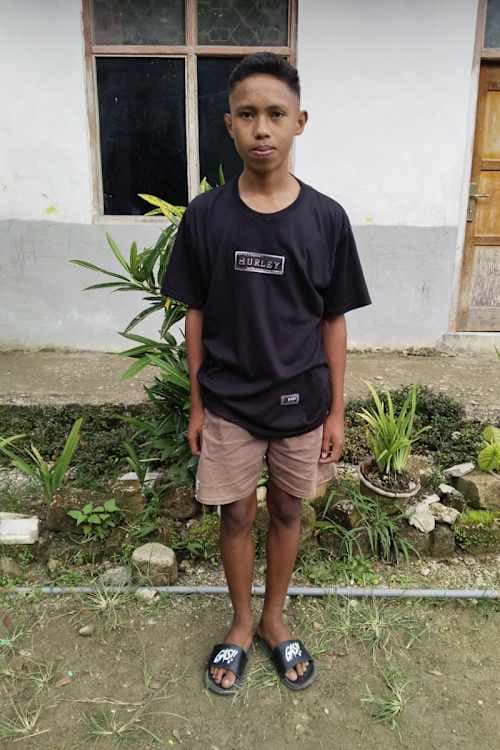 An unsponsored boy named Valdi from Indonesia who has waited 81 days for a sponsor.