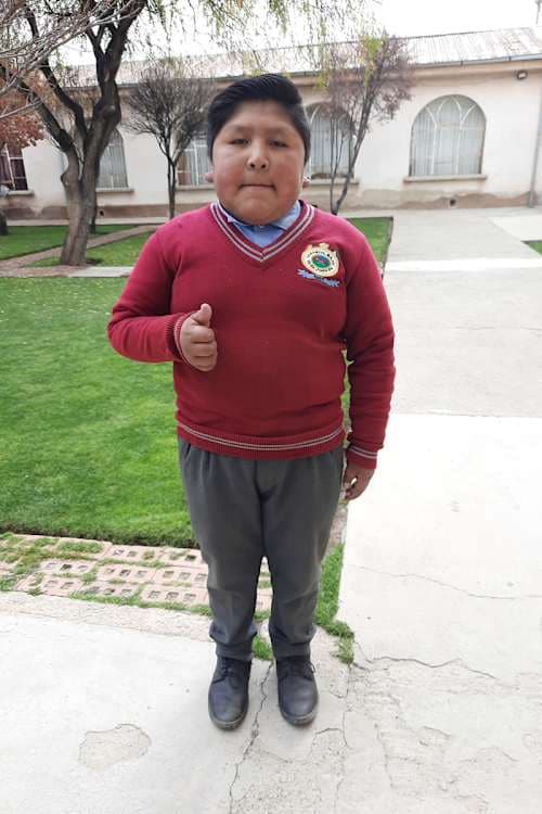 An unsponsored boy named Diego from Bolivia who has waited 590 days for a sponsor.