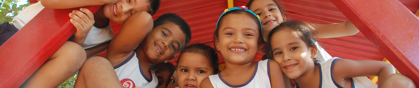 A group of children smiling