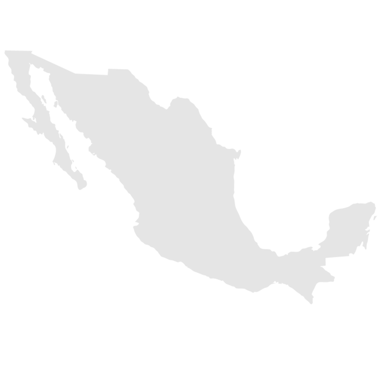 Gray map of Mexico